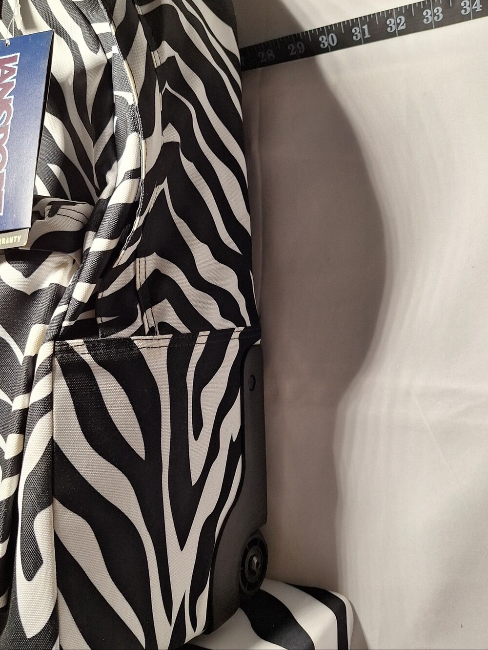 NWT Jansport Rolling Backpack, Black & White Zebra Stripes, NEW with Tags - Picture 3 of 15
